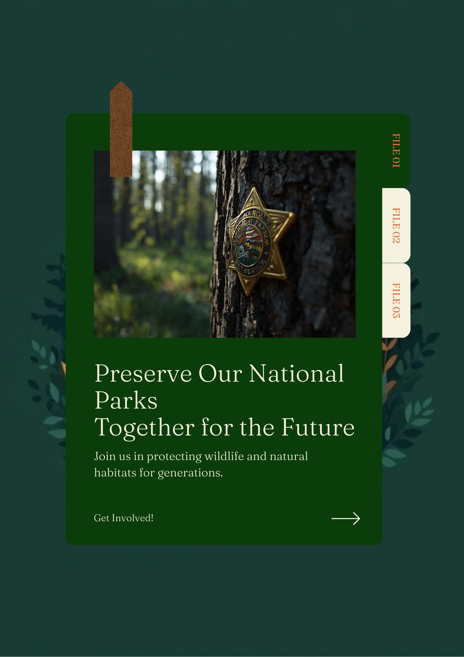 Illustration of park conservation badge with tiger silhouette