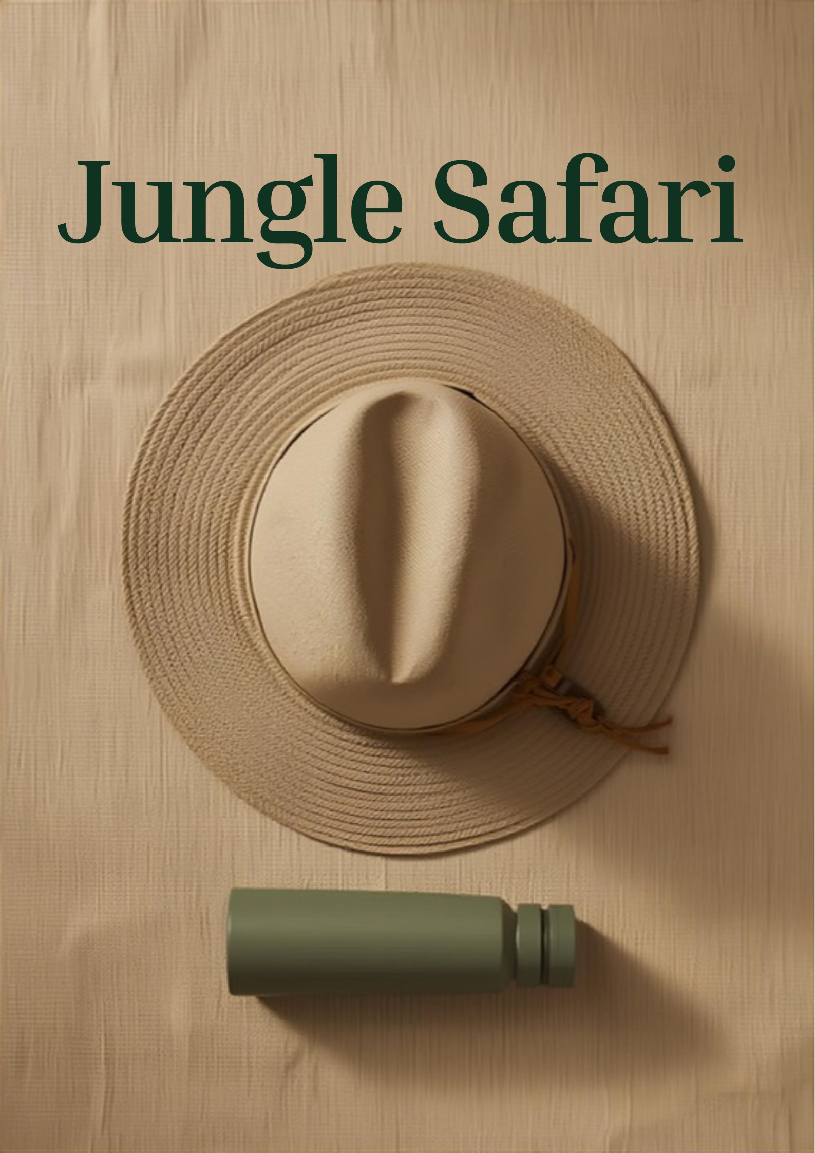 Safari packing essentials flat lay