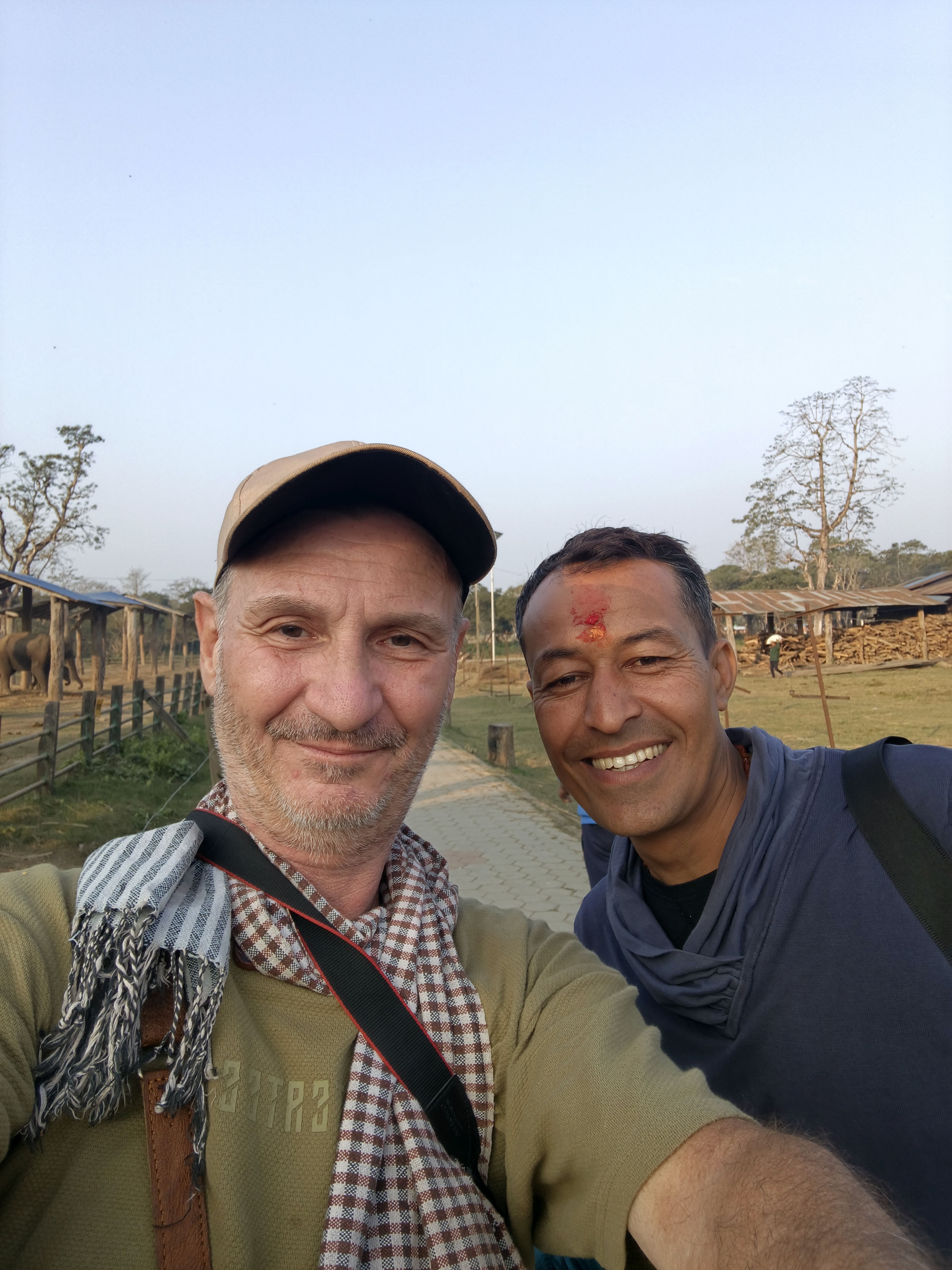 Raj with a happy customer at the elephant breeding centre