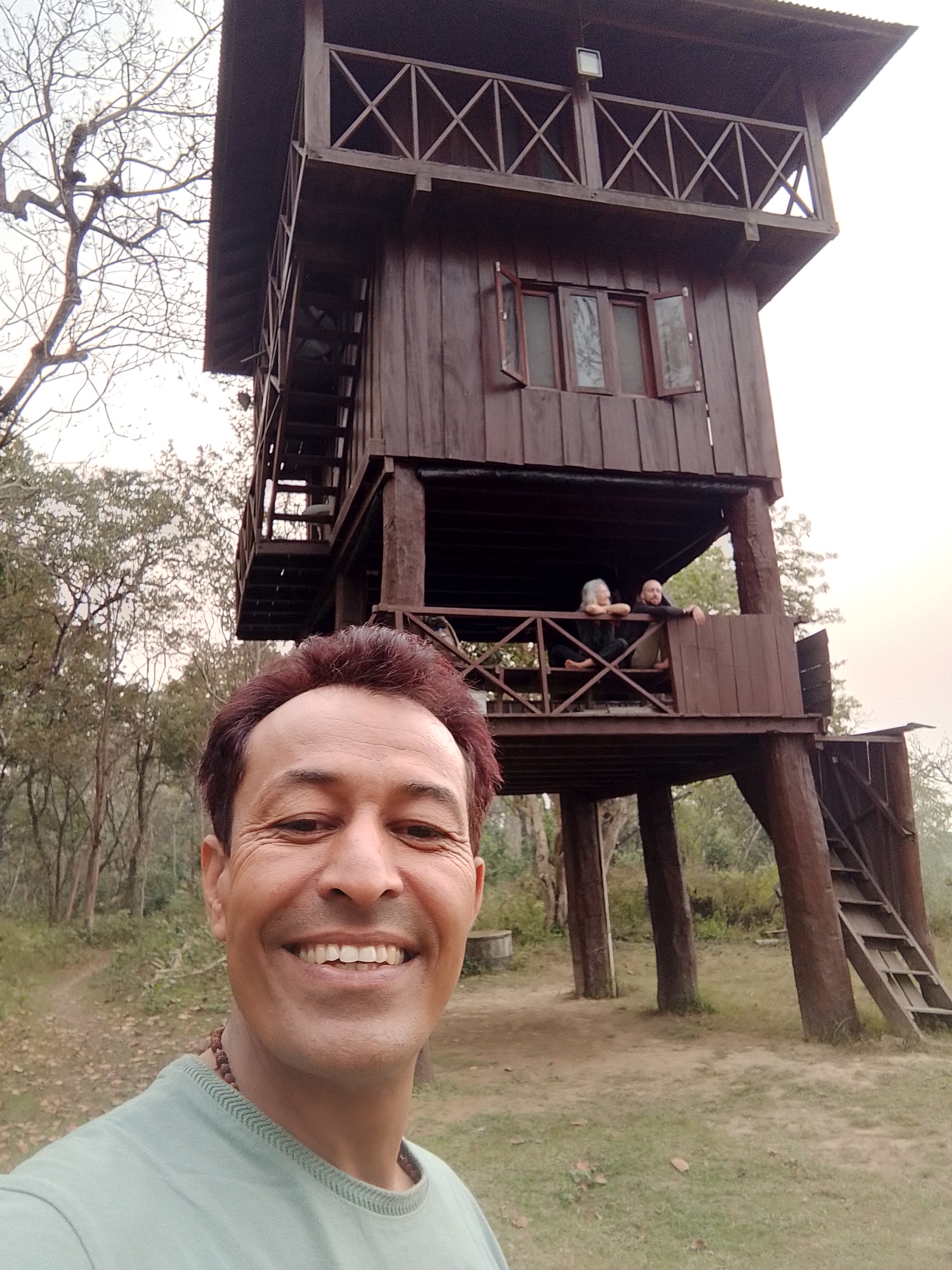 Raj at a ranger observation tower